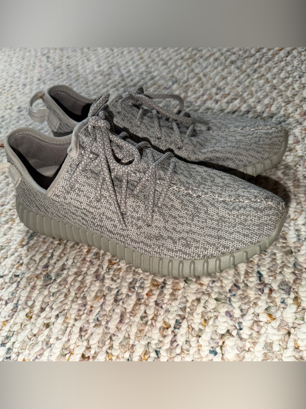 adidas Men's Grey Knit Low-Top Sneakers